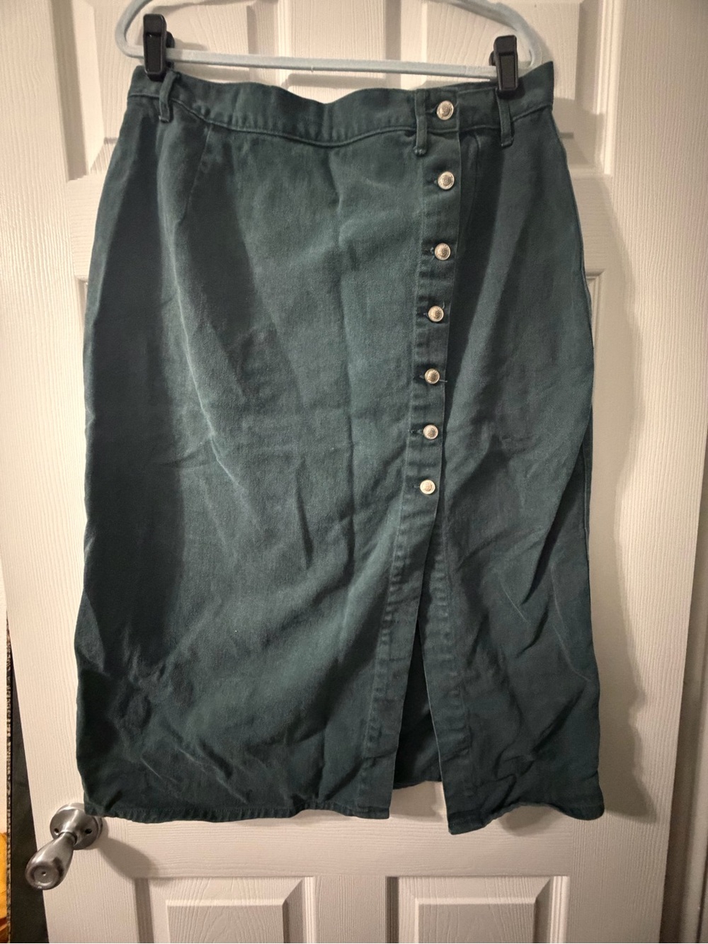 80s Gitano Hunter Green Denim Skirt